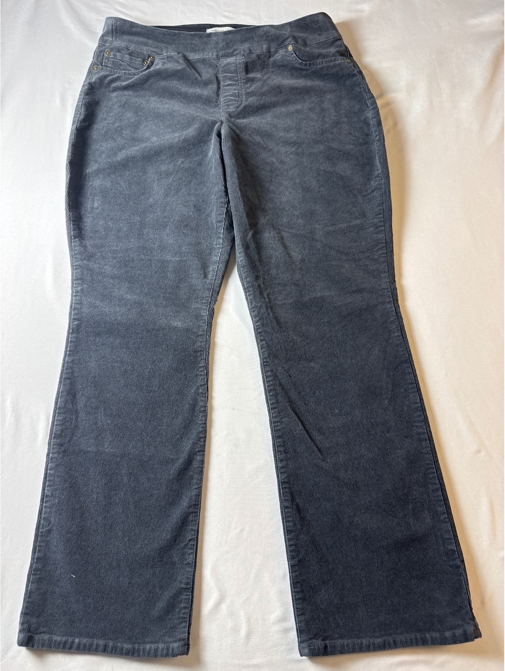 Coldwater Creek Corduroy Pants Size 10P Charcoal Gray
